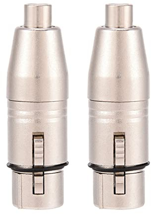 Phono auf XLR Cinch auf XLR Silber Zinklegierung 2 Stück 3-polige XLR-Buchse auf Cinch-Buchse für o Mikrofon Mic Connector Adapter