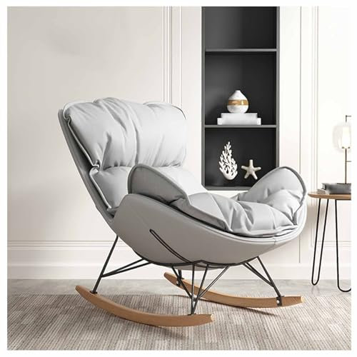 Relaxsessel, Schwingsessel - Schaukelstuhl Baby Schaukelstuhl Wohnzimmer - Stillstuhl, Schaukelstuhl - Velour Schaukelsessel, Relaxstuhl Komfortable Sessel Für Schwangere Frauen, ( Color : Gray )