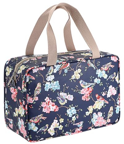 IGNPION Trousse de toilette de voyage grande pour femme Sac étanche de lavage Trousse de maquillage Organisateur de sac de cosmétique Sac de natation Sac de gym, Oiseau Violet