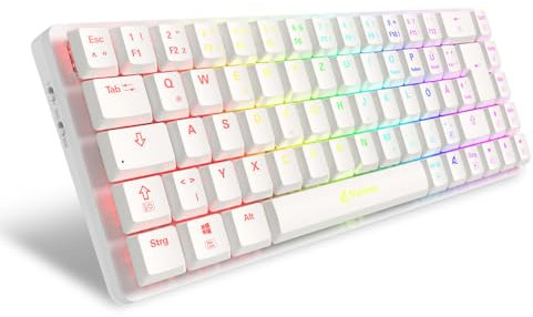 Sharkoon PureWriter W65 Weiß, RGB, 2,4 GHz-Drahtlos-Funkverbindung, Kailh Rot
