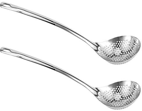 Espumadera, Colador de Acero Inoxidable, Espumadera de Cocina, Cucharas Ranuradas, Espumadera para Cocinar, Cuchara Coladora, Cuchara Espumadera, Colador de Metal, Espumadera de