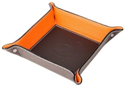 FrasiBags Bandeja Vaciabolsillos de Piel Made in Italy, Vaciabolsillos Recibidor para Llaves, Vacia Bolsillos de Cuero, Bandeja Porta Objetos Quadrada (Marrón)