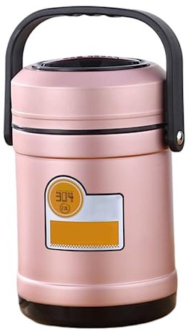 ANSNOW Contenitore per Cibi Caldi Edi, Contenitori per Pranzo Al Sacco a Bocca Larga, Impilabili, a Prova Di Perdite, in Acciaio Inossidabile, per Uomo e Donna, per Campeggio da Picnic/Rosa/2 Litri