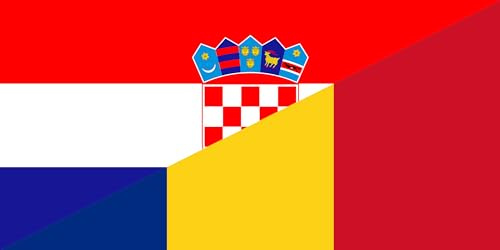 magFlags Bandiera Large Croatia and Romania | Hybrid flag of Croatia and Romania | bandiera paesaggio | 1.35 m² | 80x160cm