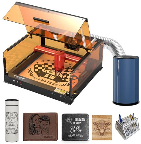 ATOMSTACK A6 Ultra Laser Graviermaschine mit B3 Gehäuse D2 Luftreiniger, 40W Laserschneider Lasergravur Maschine mit Enclosure Kamera-Graviermaschine für Holz Acryl Leder Stein Metall