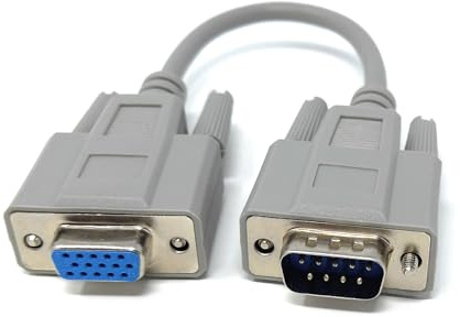 DRUT 20cm 1pcs. D9 Male to HD15 Female VGA SVGA (9 Pin to 15 Pin) Serial Cable Adapter Converter 0.6ft