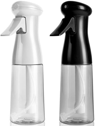 Bealee Spray Bottle For Hair, Continuous Mister Empty Spray Bottles, Ultra Fine Mist Water Sprayer for Hairstyling, Cleaning, Plants, Pets, Barbers, Salons, Essential Oil Scents - 2 Pack 6.8 OZ