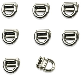 8 x Taschenverbinder aus Metall mit D-Ring, Taschenverbinder mit D-Ring, D-Ringe, 18-mm-Schnalle, mit Schrauben für DIY-Taschen, Schlüsselanhänger, Taschen, silbrig, 18mm