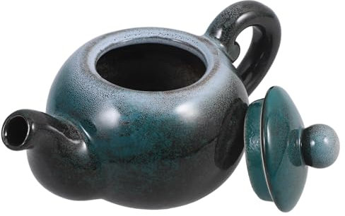 Luxshiny Ceramic Jar Water Fountain Decorative Waterfall Jar for Garden Courtyard Tranquil Water Feature Efficient Circulation Peacock Glazed Design for Relaxation