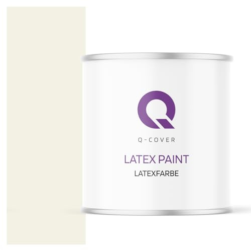Q-COVER Latexfarbe 2L Weiß-gelb – Matte Innenfarbe für Wand & Decke, Klasse 3, Hohe Deckkraft, Scheuerfest