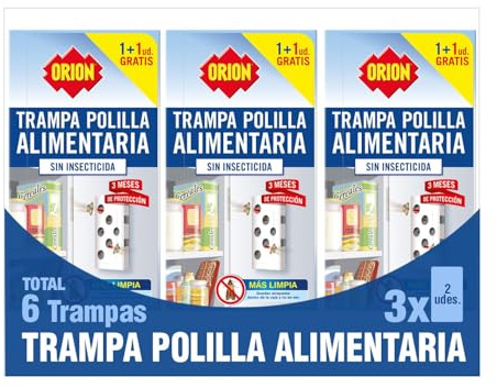 Orion - 6 x Trappola Falena Cibo | Senza insetticidi e inodore | per dispensa e cucina | Rimangono intrappolate all'interno e non si vedono | Più igieniche, Efficacia per 6 settimane