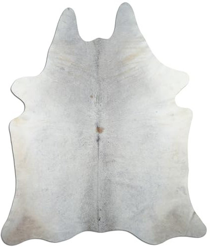 Livorio Premium Kuhfell Teppich - grau - Grey - einmaliges Naturprodukt aus Südamerika | Rinderfell | Echtfell