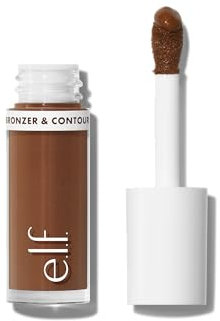 e.l.f. Camo Liquid Bronzer & Contour, Highly Pigmented, Natural-Looking Glowy Finish, Long-Lasting, Rounded Applicator, Vegan & Cruelty-Free, 8 Deep