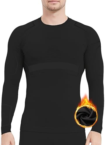 NOOYME Maillot de corps thermique pour homme - Élastique - Sous-vêtements fonctionnels - Chaud - Haut thermique - Sous-vêtements de ski pour homme - Respirant - Flexible - Sous-vêtements thermiques