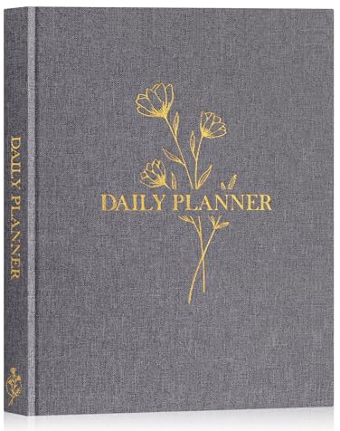Lanpn Planificador Agenda Diaria, Daily To Do List Planner Cuaderno Diario Lista de Tareas Pendientes Sin Fecha, Planificación Bloc de Notas Lista de Citas para Mujer Hombre Oficina Escuela, Gris