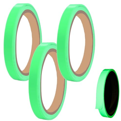Landrain 3 Stück Leuchtstreifen Selbstklebend, Fluoreszierendes Klebeband, Neon Leuchtband