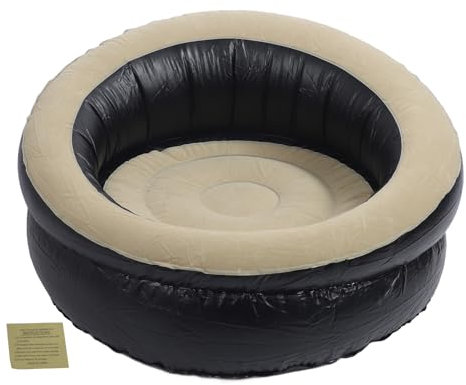 Bognajin Aufblasbare Couch PVC Flocken ergonomischem Blow -Up -Sofa -Stuhl, schnelles inflationsleckfestes Design, robust für das Wohnzimmer Schlafzimmer im Freien im Freien, kompakt (Brown)