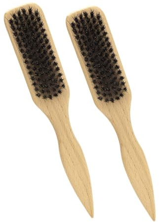 Beavorty 2stücke Bartkämme mit Naturborsten und Ergonomischem Griff für Gesichtshaarstyling Inklusive Bartpflegebürste und Schnurrbartformkamm für Männer