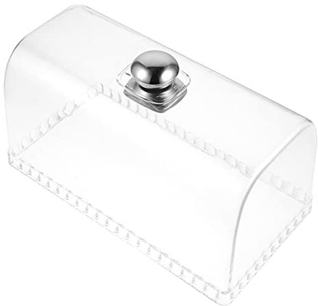 Cloche rectangulaire transparente en forme de dôme pour pain, desserts, collations, assiette de service et dôme à fromage, parfaite pour les gâteaux et pâtisseries
