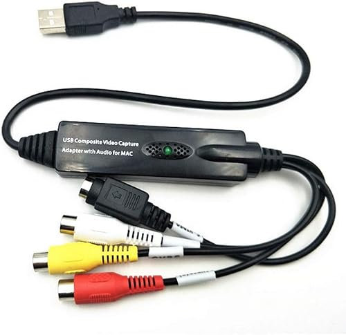 Easier Cap USB Video Grabber – Convertisseur Vidéo Analogique vers Numérique | Capture VHS, Hi8, Caméscope vers PC/Mac | USB 2.0, MPEG, DVD, RCA/S-Video, Logiciel Inclus