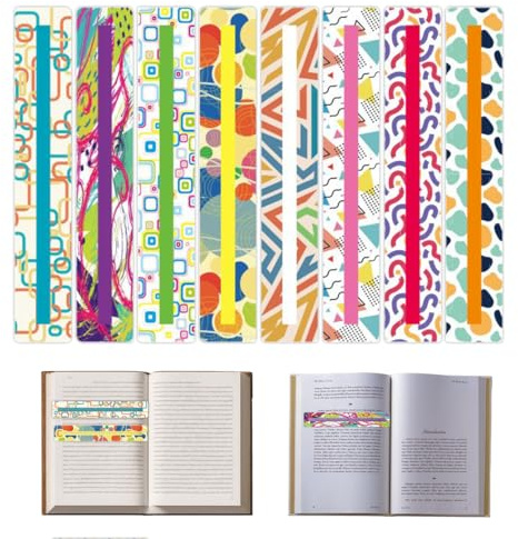 ZILZUFA 8 Règle de Lecture pour Enfants, Bandes de Lecture Guidée et Marque-Page pour Dyslexie, Ligne de Lecture Formes Géométriques, Outils Pédagogiques pour Professeurs, Élèves et Débutants