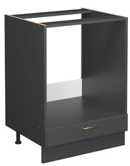 Vicco Mobile per forno da incasso Fame-Line, Landhaus antrazit-oro, 60 cm, PL Rovere