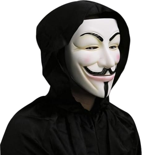 Ozvavzk Hacker Maschera Halloween V per Vendetta Maschera Anonymous Party Cosplay Costume Halloween per Bambini e Adulti
