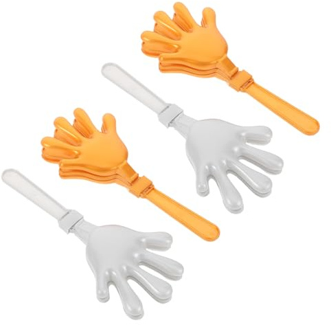 Toyvian 4 St Hand Clappers i Guld och Silver Ljudskapare för Fest Sportevenemang och Födelsedagsfirande Energihöjande Partydekorationer