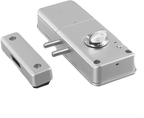 Smartes Unsichtbares Türschloss für Holztüren für tuya App Steuerung und Kartenentriegelung, Elektronisches Innentürschloss aus ABS für Sichere Zugangskontrolle(silver)