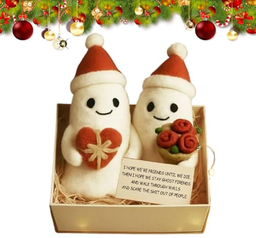 Patifirst Animal De Peluche Fantasma De Navidad | Adorable Consuelo Navideño,Animales De Peluche De Amistad Navideña | para Acción De Gracias Halloween Otoño Habitación Escritorio Escuela Residencia