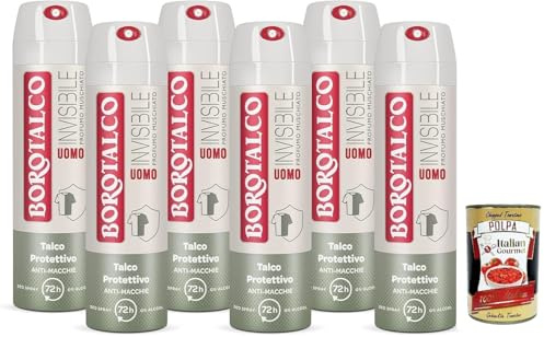 Italian Gourmet Deo Spray Herren Talc Duft 6 x 150 ml Anti Flecken Deodorant Spray 0 Alkohol frisches Gefühl langanhaltender Schutz für Alltag Sport + Italian Gourmet Polpa
