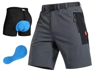 INBIKE Short VTT Homme Short Cycliste avec Padded Gel Pantalon Baggy de Cyclisme Respirant élastique Séchage Rapide Anti Glissante Résistant aux Choc CS106
