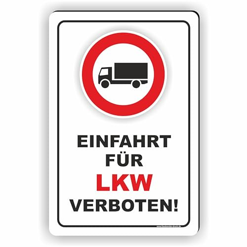 EINFAHRT FÜR LKW VERBOTEN - keine Wendemöglichkeit - SCHILD/D-012 (30x45cm Schild)