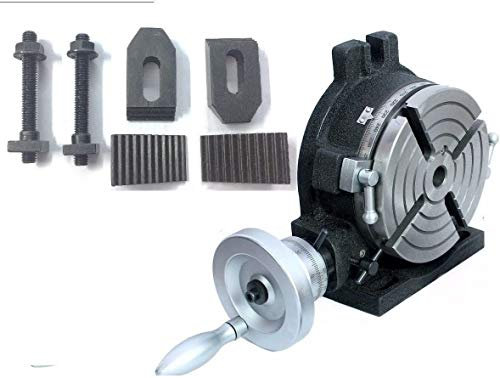 6 (150 mm) Precision HV6-4 Slots Rotary Table with M8 Clamp Kit for Milling