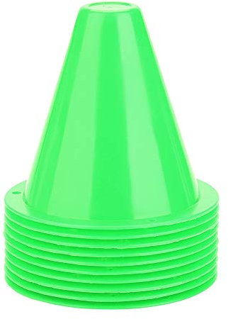 MAGT Markierungskegel Fußball, 10 Stück 3,35Zoll Fußball Hütchen Fussball Trainingskegel Verkehrshütchen für Kinder Sport Fußballtraining (Farbe:Grün)