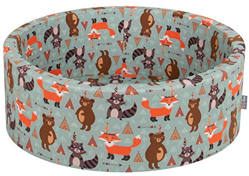 KiddyMoon Bällebad 90X30cm/KEINE Bälle Bällepool Ohne Bälle Für Babys Kinder Rund, Hellgrün