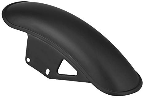 Hlyjoon Motorcycle Front Tire Fender Mudguard Metal Black Chrome Mount Wheel Tire Mud Cover Shield Dust Flap Dashboard Splash Guard for GN125 GN250(Black)