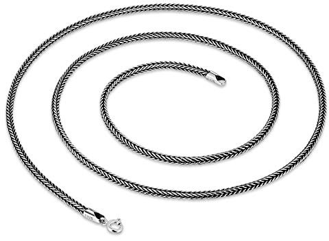 Beydodo 925 Silber Kette Weizenkette Kette 2 MM Breit 24 inch Halskette Partnerkette Freundschaftskette
