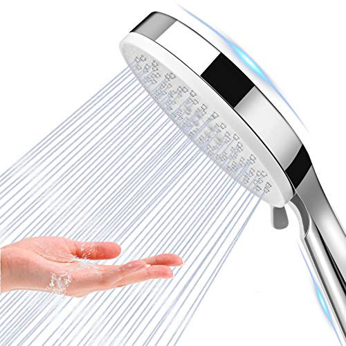 YiWeel Shower Head with Silicone Outlet, Silk Rain Design Handheld Shower Head 3 Mode, High Pressure Shower Heads, Universal Large Hand Showerhead Adjustable, Powerful Hand Showers Water Saving