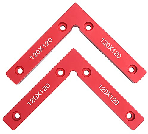 2 St¨¹ck Rechtwinklige Eckklemme, Zwingen, Klemmen & Spanner Winkelspanner Aluminiumlegierung 90 Grad L-f?rmige Zusatzhalterung 120x120mm