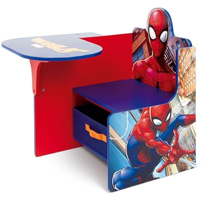 Spider-Man Wooden Chair Desk with Storage Bin by Nixy Children, Wood, Spiderman, one Size, SM14178