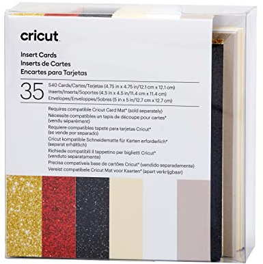 Cricut Insert Cards Glitz & Glam | 12,1 cm x 12,1 cm (Größe S40) | 35-Pack | Zur Verwendung Mit Card Matte