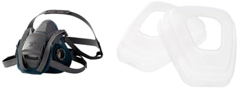 3M Atemschutz-Halbmaske 6502QL – Atemmaske mit Cool-Flow Ausatemventil & Quick-Release Mechanismus & K0501 70-0707-5798-7 Beutel mit 2 Ringen zur Kombination von Staubfiltern