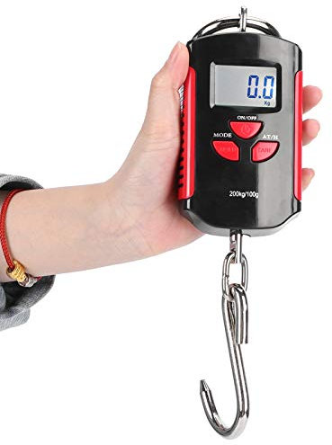 ADITAM Bilancia Digitale a Gancio, Bilancia da Appendere Bilancia Digitale Lcd Bilance da Cucina Peso Digitale Abs Plastica Tecnologica Acciaio Grezzo per Pesatura in Cucina (Cornice Rossa) Double the
