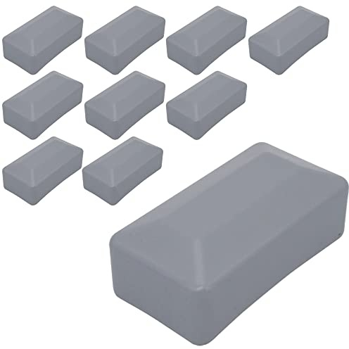 SKIR'CO (10 Stück) Zaunpfosten Kappen, Rechteckig Grau Kunststoffkappen 40 x 80 mm, Zaunpfosten Abdeckung Fenstergrau RAL 7040 Farbe