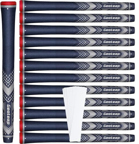 Geoleap Golfgriff-Set, 13 Stück, weiche Golfschlägergriffe, reduziertes Kegel-Design, bietet hohe Traktion und Leistung, 13 Griffe mit 15 Bändern und 13 Griffen, mit allen Reparatur-Sets zur Auswahl