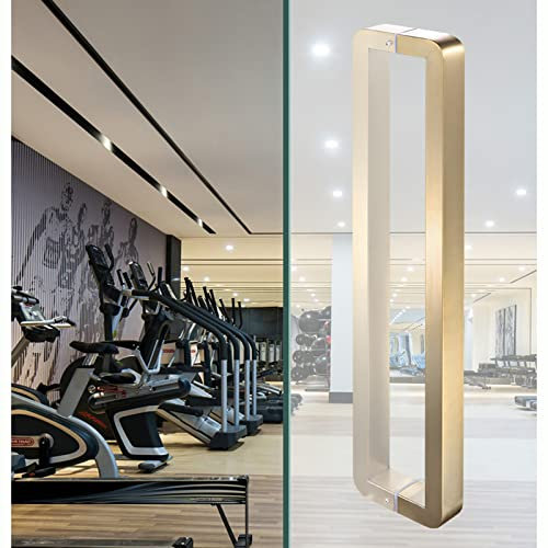 LEGZIT Glas-Schiebetürgriff,Moderne Scheunen-Schiebetüren aus Edelstahl mit Beschlägen,Innen- und Außentorbeschläge für Back-to-Back-Tür (Color : Champagne Gold,Size : L 162.5cm/63.98in)