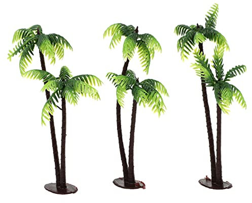 Warmhm 3stücke Miniatur Kokosnussbaum Deko Kunstpflanzen Für Miniaturgärten Kunsthandwerk Terrarien Realistische Gestaltung Für Landschaften Fotodekoration