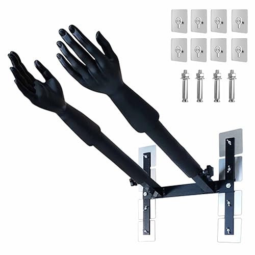 ZIMGOD Wing Chun Dummy Frühling Bewaffnet Kampfsport-Trainingsausrüstung, an Der Wand Befestigter Wing Chun-Puppentrainer, Schwarzes Kung-Fu-Übungsgerät mit Halterung