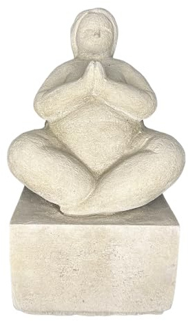 OriginalPaul Skulp & Betondesign Yoga Dame Iris auf Sockel aus Steinguss, Steinfigur aus eigener Herstellung
